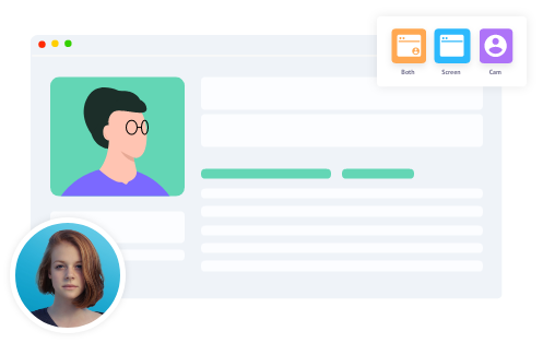 Record screen and webcam videos
