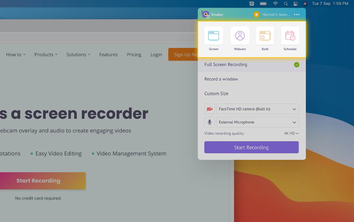 how to record screen and webcam