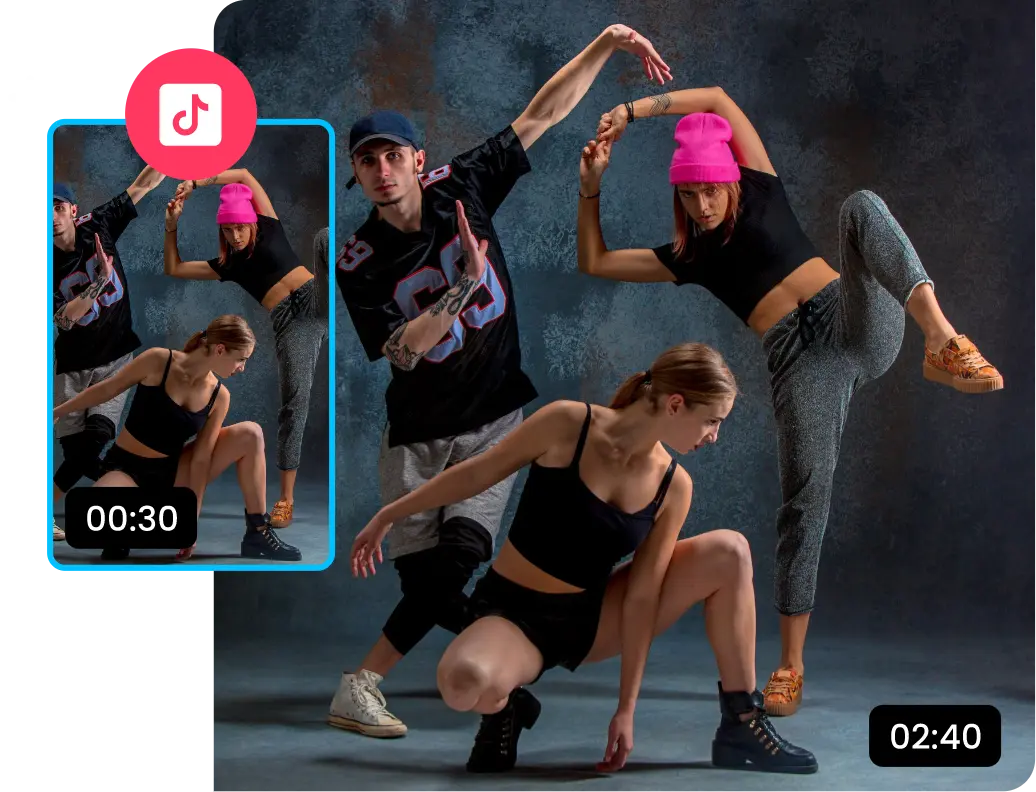 Turn long form videos into TikTok videos with Vmaker AI